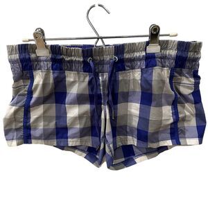 Lululemon Womens‎ 8 Leader Of The Track Short Bold Purple Gray Checkmate Plaid